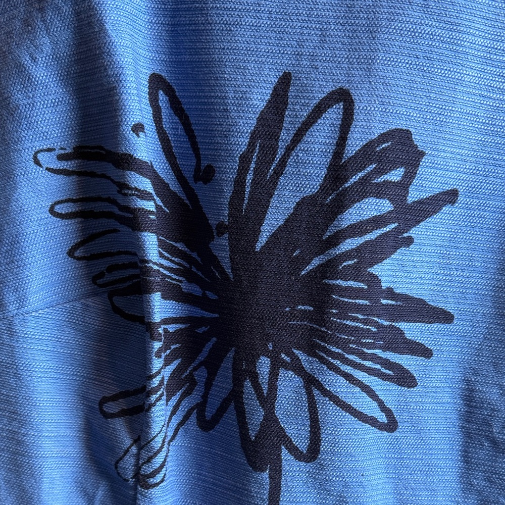 Boden Blue Midi Dress with Black Floral Design size 14 - Picture 2 of 6